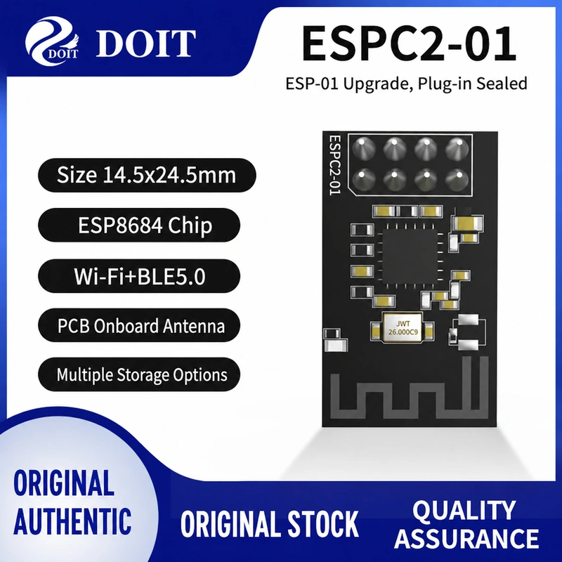 Espressif ESP32-C2 ESPC2-01 Module, Wi-Fi + Bluetooth, ESP8266 ESP-01 Pin Compatible