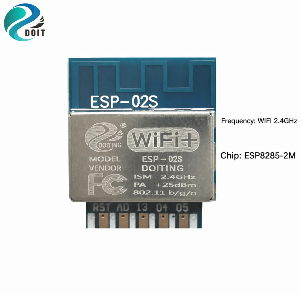 ESP-02S Wi-Fi Module, ESP8266 Compatible, FCC/CE Certified, Industrial Grade, Factory Direct