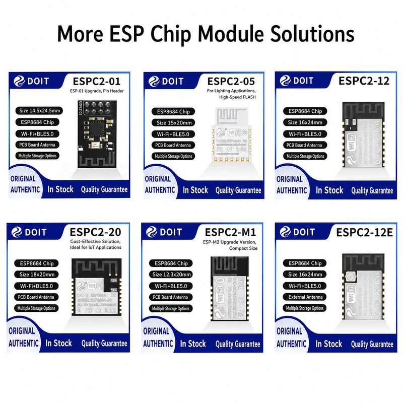 Espressif ESP32-C2 Series ESPC2-02 Module, Wi-Fi + Bluetooth, Compatible with 03-Series Modules