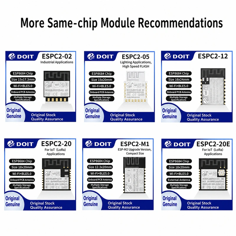 Espressif ESP32-C2 ESPC2-01 Module, Wi-Fi + Bluetooth, ESP8266 ESP-01 Pin Compatible