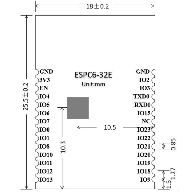 Espressif ESP32-C6 Series ESPC6-32E Module, Wi-Fi/Bluetooth/Zigbee, Compatible with Mainstream C6 Modules