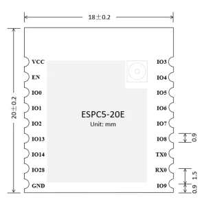 Espressif ESP32-C5 ESPC5-20E Module, Wi-Fi 6 2.4 GHz + 5 GHz + BLE, Compatible with C3-20E Modules - Image 4