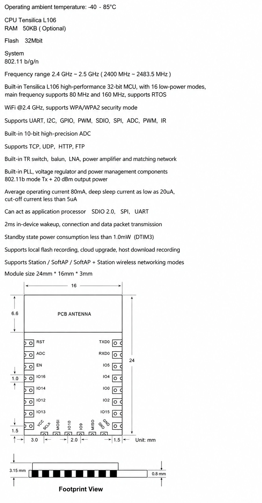 ESP-12E ESP8266 Serial Wi-Fi Transparent Transmission Module, Industrial Grade, Custom Logo Available - actual translated Taobao detail panel 2