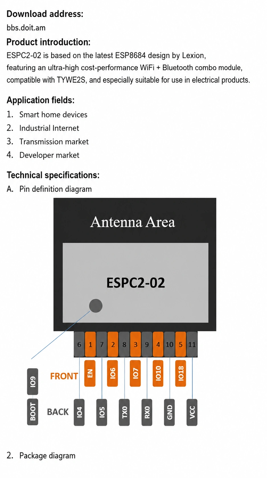 Espressif ESP32-C2 Series ESPC2-02 Module, Wi-Fi + Bluetooth, Compatible with 03-Series Modules - actual translated Taobao detail panel 1