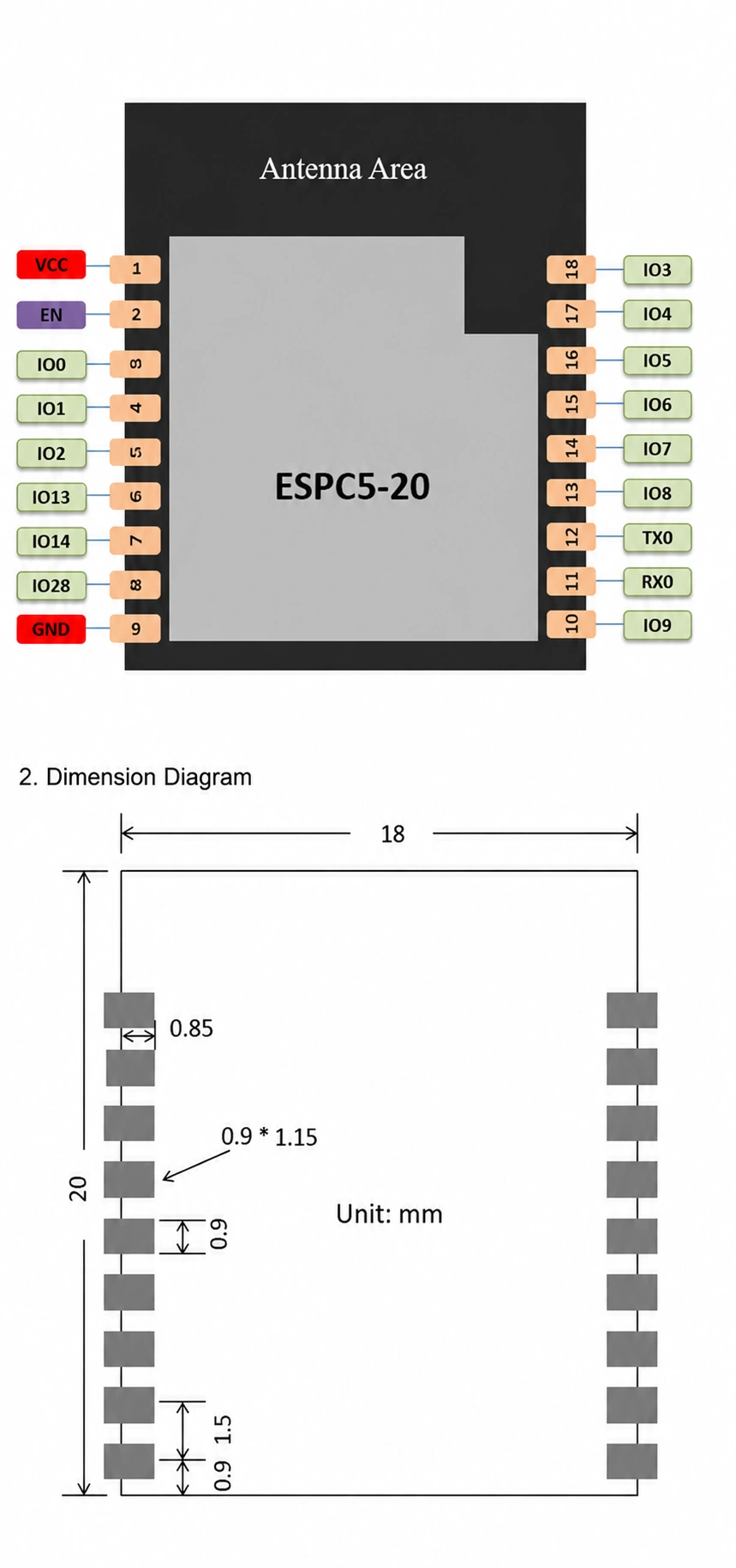 Espressif ESP32-C5 ESPC5-20 Module, Wi-Fi 6 2.4 GHz + 5 GHz + BLE, Compatible with C3-20 Modules - actual translated Taobao detail panel 2