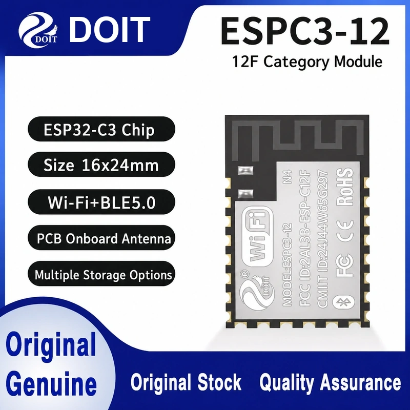 Espressif ESP32-C3 Series ESPC3-12 Module, Dual-Mode Wi-Fi + Bluetooth, Compatible with 12-Series Modules