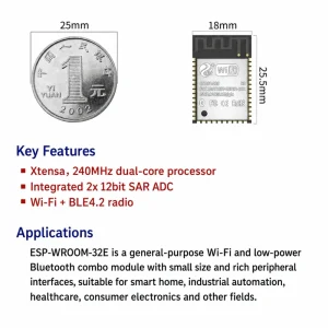Espressif ESP32 Series ESP32-32E Module, Dual-Core Dual-Mode Wi-Fi + Bluetooth, Compatible with 32-Series Modules - Image 2