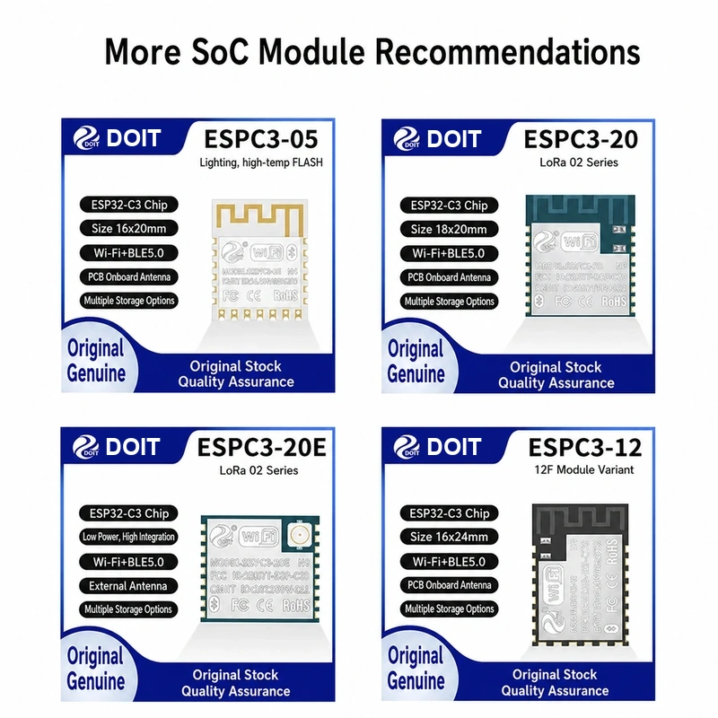 Espressif ESP32-C3 ESPC3-12E Module, Dual-Mode Wi-Fi + Bluetooth, Compatible with 12-Series Modules