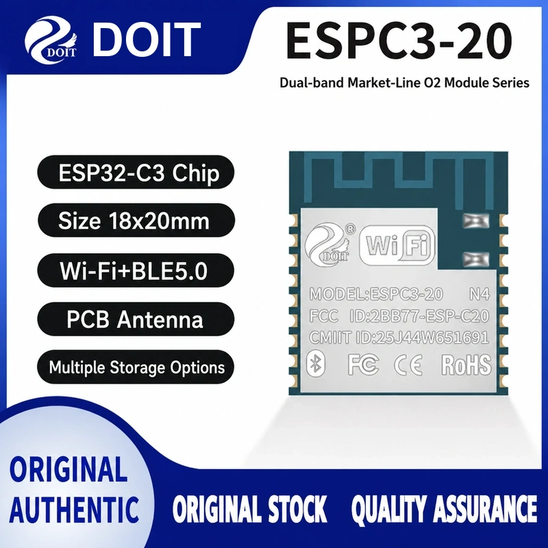 Espressif ESP32-C3 Series ESPC3-20 Module, Wi-Fi + Bluetooth, Compatible with 02-Series Modules