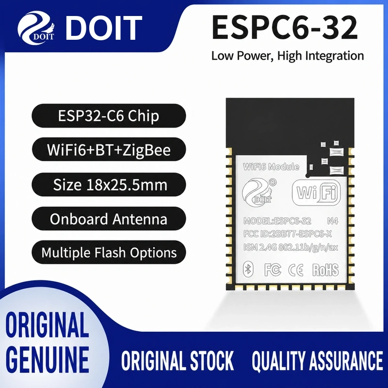 ESPC6-32 Wi-Fi/Bluetooth/Zigbee Module, Compatible with Mainstream C6 Modules