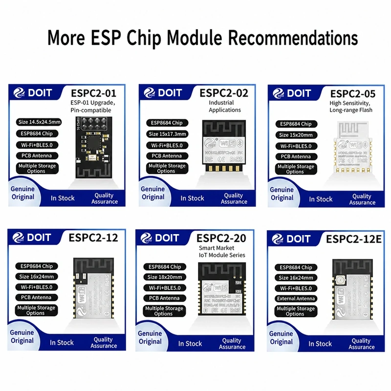 Espressif ESP32-C2 Series ESPC2-M1 Module, Wi-Fi + Bluetooth, Compatible with ESP8266 ESP-M2