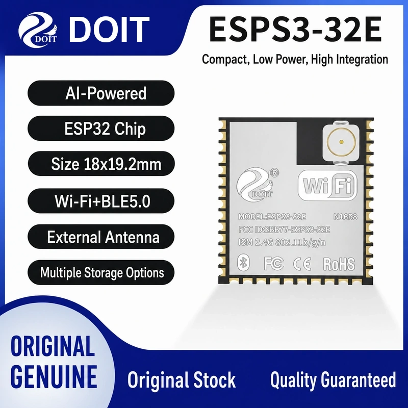 Espressif ESPS3 Series ESPS3-32E Module, Wi-Fi + Bluetooth, Compatible with Mainstream ESP32-S3 Modules