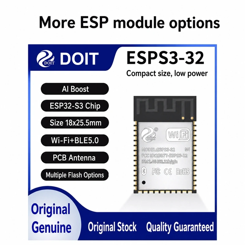 Espressif ESPS3 Series ESPS3-32E Module, Wi-Fi + Bluetooth, Compatible with Mainstream ESP32-S3 Modules