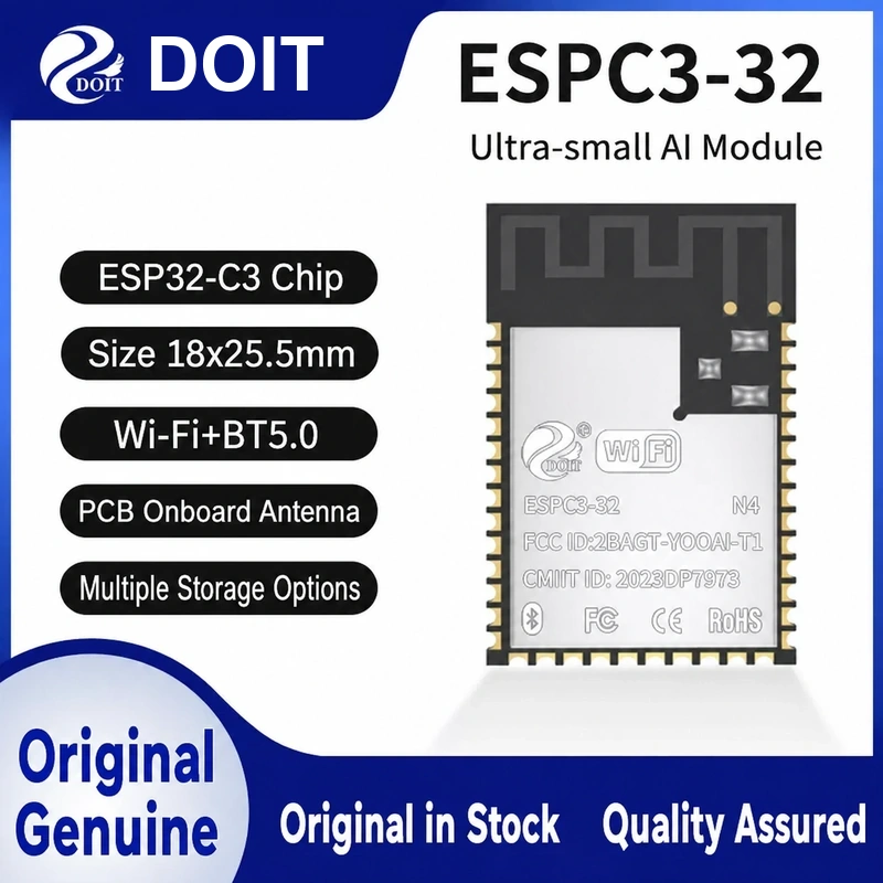 ESP32-C3 Series ESPC3-32 Module, Dual-Mode Wi-Fi + Bluetooth, Compatible with 32-Series Modules