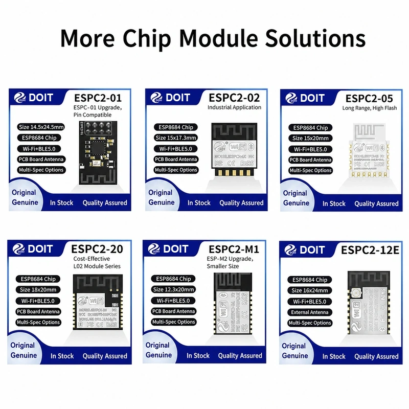 Espressif ESP32-C2 ESPC2-12 Module, Wi-Fi + Bluetooth, Compatible with 01/04/12F-Series Modules