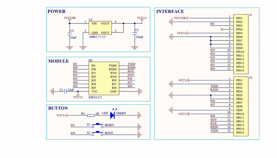 ESPC2-12 ESP8684 ESP32-C2 Development Board with Wi-Fi & Bluetooth