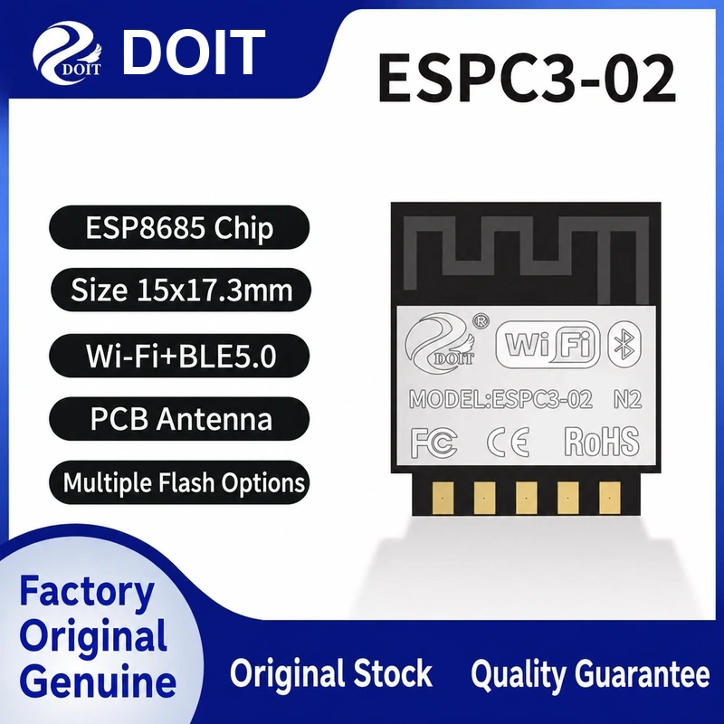 Espressif ESPC3 Series ESPC3-02 Module, Wi-Fi + BLE, Compatible with ESP8685-03 Series Modules