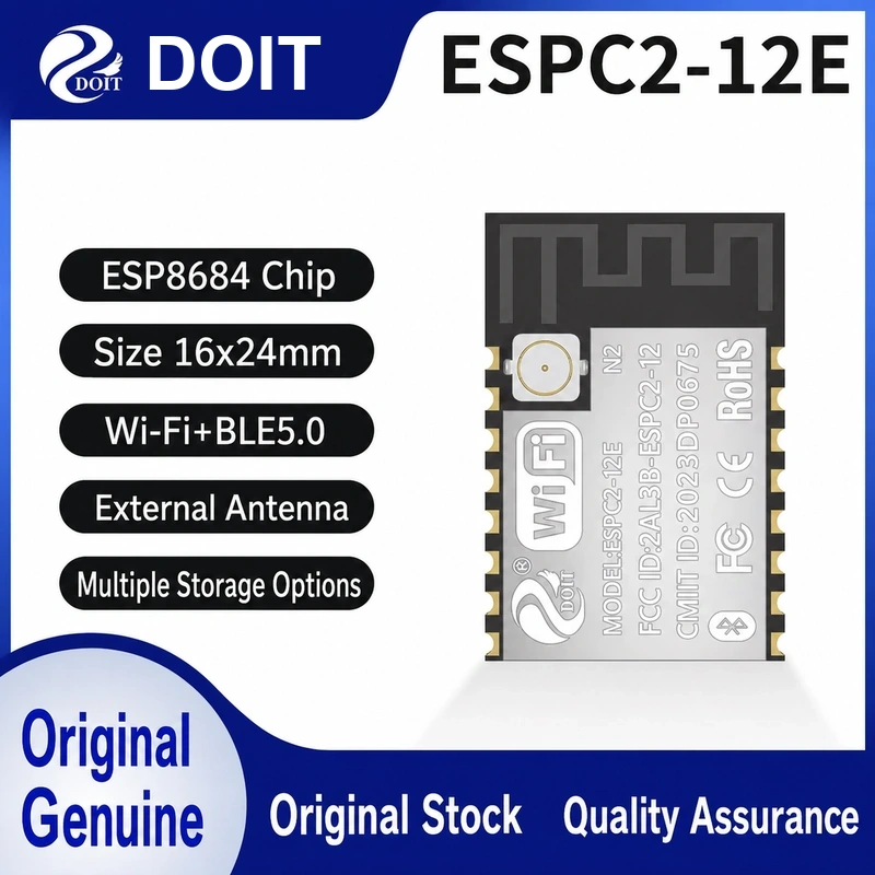 Espressif ESP32-C2 ESPC2-12E Module, Wi-Fi + Bluetooth, Compatible with 01/04/12F-Series Modules