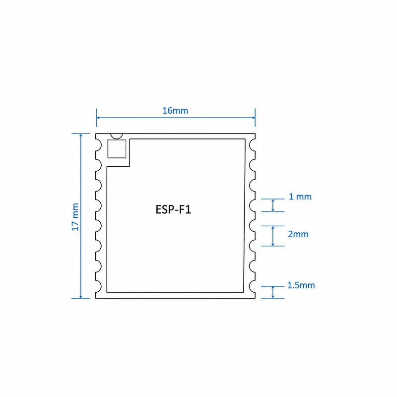 ESP-F1 Wi-Fi Module, ESP8266 Serial-to-Wi-Fi, ESP-07S Compatible, FCC/CE Certified