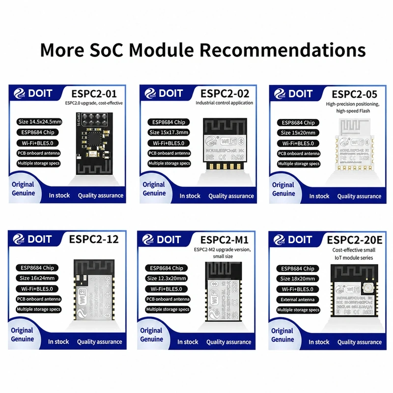 Espressif ESP32-C2 Series ESPC2-20 Module, Wi-Fi + Bluetooth, Compatible with 02C-Series Modules