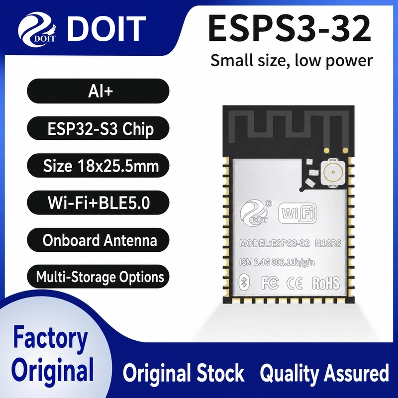 Espressif ESPS3 ESPS3-32-N16R8 Module, 2-in-1 Antenna, Compatible with Mainstream ESP-S3 Modules