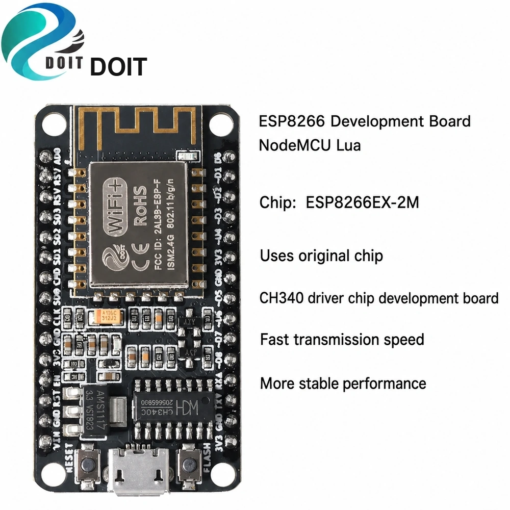 ESP8266 Development Board, NodeMCU ESP-12E Compatible, Lua Wi-Fi IoT Board