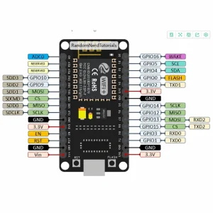 ESP8266 Development Board, NodeMCU ESP-12E Compatible, Lua Wi-Fi IoT Board - Image 2