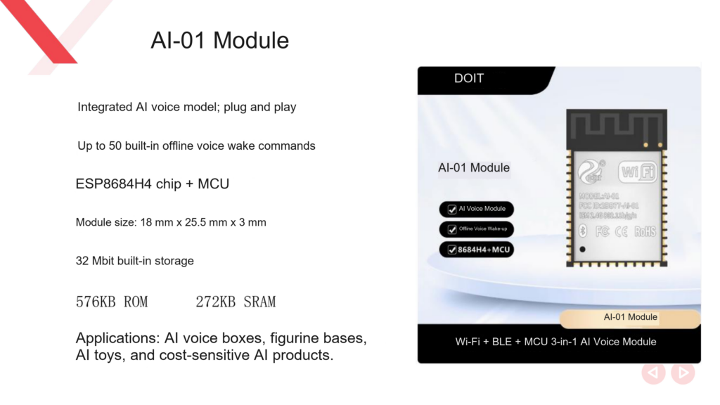 AI-01 module for voice toys and figurine bases