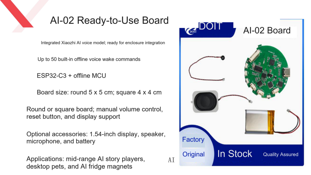 AI-02 assembled board and story player and desktop pet applications