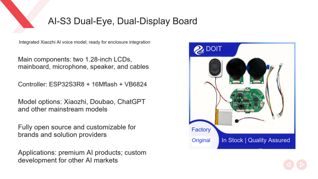 AI-S3 dual-eye, dual-screen design and accessories